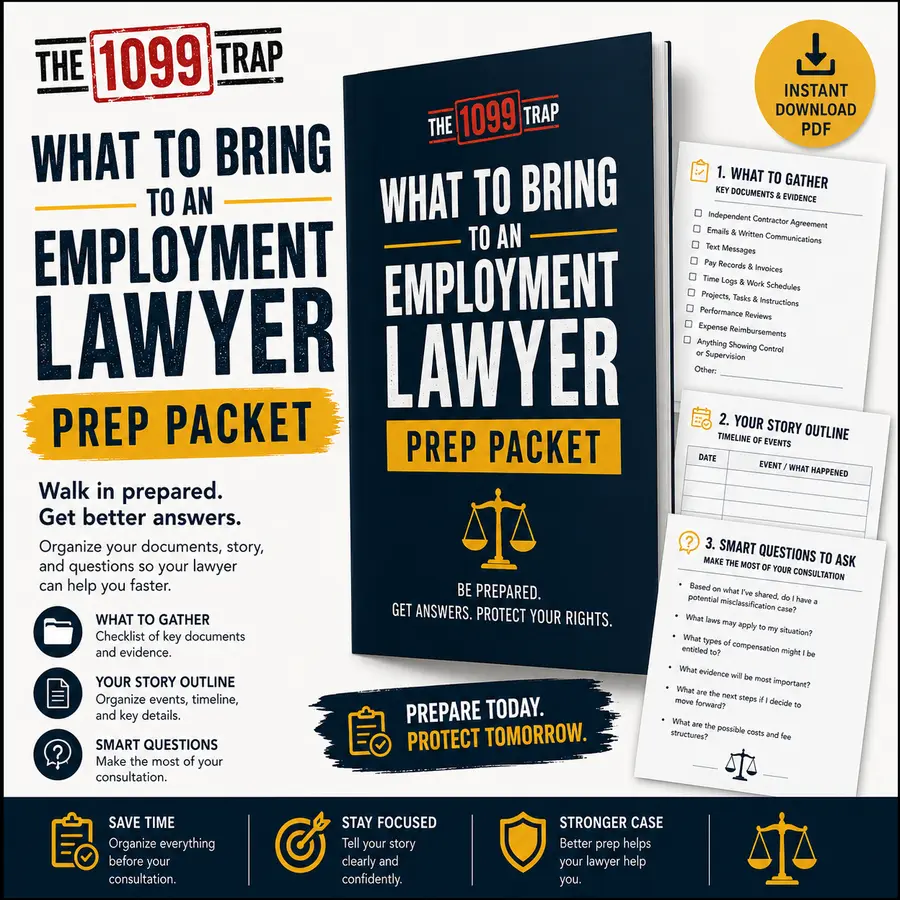 What to Bring to an Employment Lawyer prep packet preview